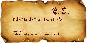 Mátyásy Daniló névjegykártya